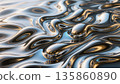 Create an abstract painting in of form of liquid metal. 135860890
