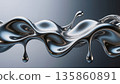 Create an abstract painting in of form of liquid metal. 135860891