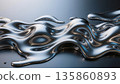 Create an abstract painting in of form of liquid metal. 135860893