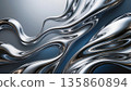 Create an abstract painting in of form of liquid metal. 135860894