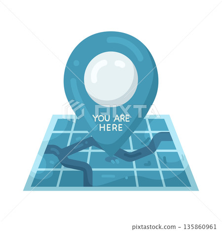 Illustration of you are here location pin Illustration of you are here location pin 135860961