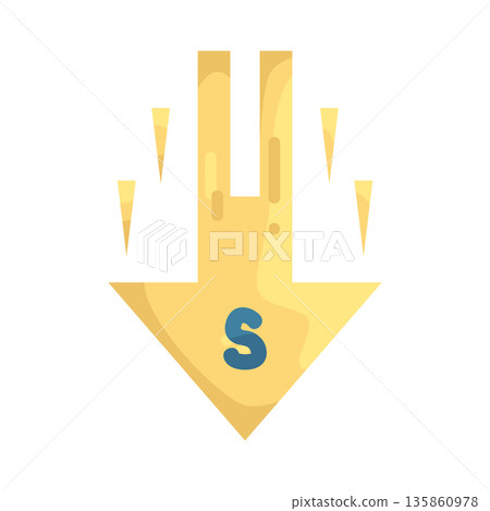 Illustration of south arrow Illustration of south arrow 135860978