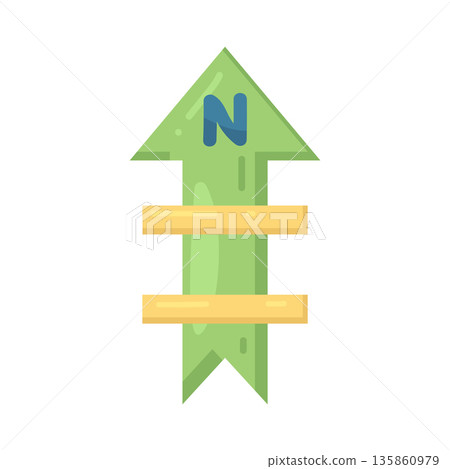 Illustration of north arrow Illustration of north arrow 135860979