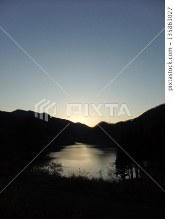 Fujiwara Dam at dusk 135861027