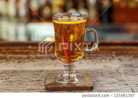 Non-alcoholic mulled wine in a glass Non-alcoholic mulled wine in a glass 135861397