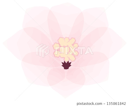 Cherry blossoms, simple and easy spring flower illustration Cherry blossoms, simple and easy spring flower illustration 135861842