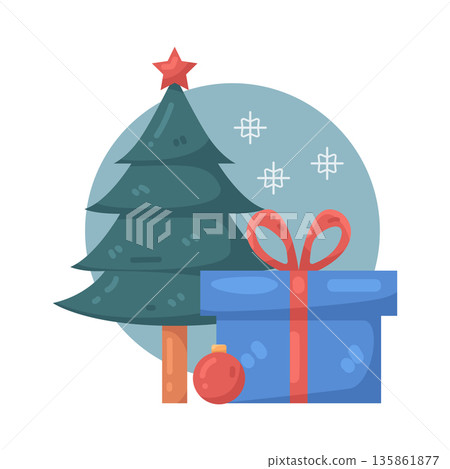 Illustration of Christmas gift Illustration of Christmas gift 135861877
