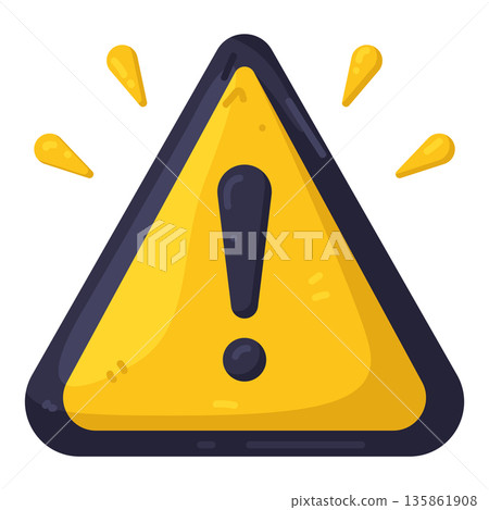 Illustration of warning sign Illustration of warning sign 135861908