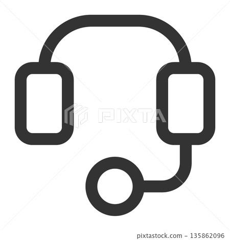 Customer support icon (simple, line drawing, monochrome) 135862096