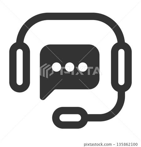 Chat support icon (simple, line drawing, monochrome) Chat support icon (simple, line drawing, monochrome) 135862100