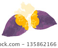 Illustration of delicious, steaming sweet potatoes 135862166
