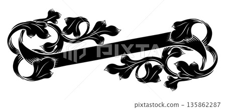 Scroll Crest Heraldic Filigree Pattern Motif Scroll Crest Heraldic Filigree Pattern Motif 135862287