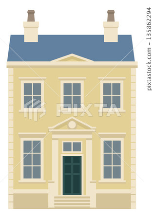 House Old Vintage City Building Illustration 135862294