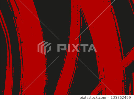 Abstract Black and Red Ink Brush Strokes Abstract Black and Red Ink Brush Strokes 135862499