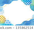 Japanese style geometric pattern background material 135862514