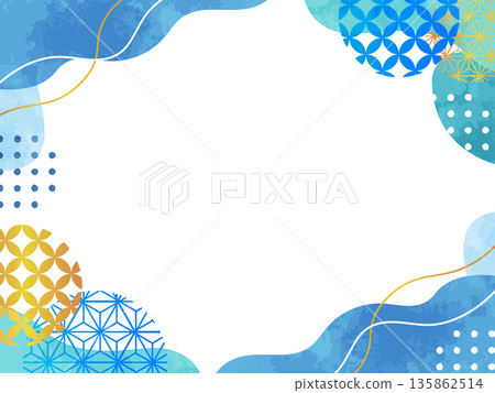 Japanese style geometric pattern background material 135862514
