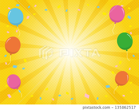 Anniversary balloons concentration line background illustration 135862517