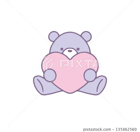 Hand-drawn illustration of a cute dream bear 135862560