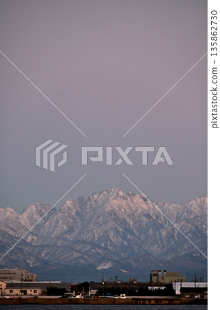 Mount Tsurugi, the Tateyama mountain range seen from Kaiwomaru Park Mount Tsurugi, the Tateyama mountain range seen from Kaiwomaru Park 135862730