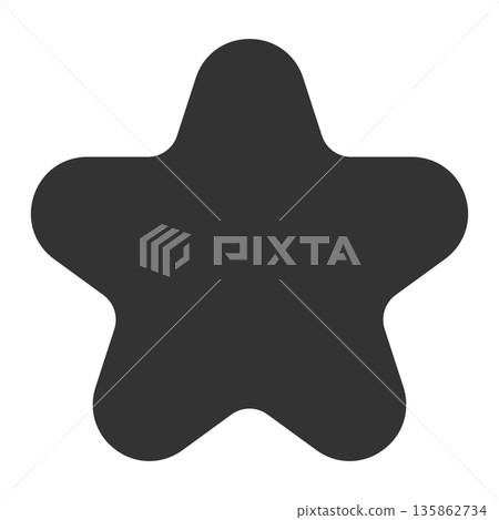 Star black icon (simple, line drawing, monochrome) 135862734