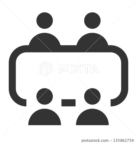 Meeting icon (simple, line drawing, monochrome) Meeting icon (simple, line drawing, monochrome) 135862739