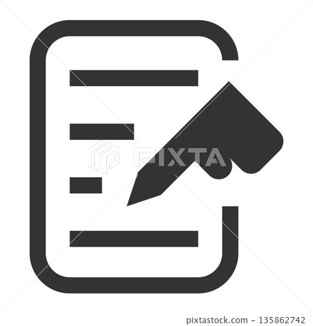 合約承諾圖示(簡潔線條畫,單色) 合約承諾圖示(簡潔線條畫,單色) 135862742