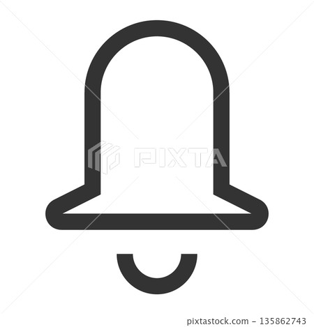 Bell icon (simple, line drawing, monochrome) 135862743