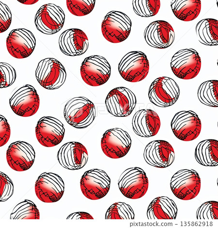 Whimsical Red and White Polka Dot Pattern Festive Design for Textile and Background Use Whimsical Red and White Polka Dot Pattern Festive Design for Textile and Background Use 135862918