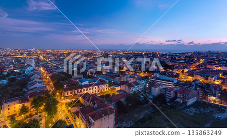 Rooftops of Porto's old town on a warm spring evening timelapse day to night, Porto, Portugal Rooftops of Porto's old town on a warm spring evening timelapse day to night, Porto, Portugal 135863249