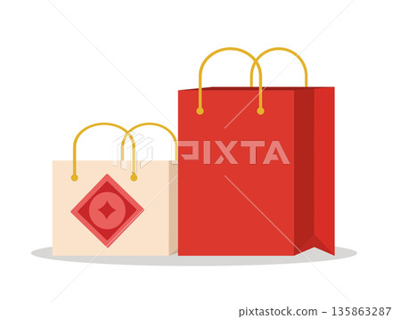Chinese New Year Gift Bags Vector illustration Chinese New Year Gift Bags Vector illustration 135863287
