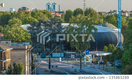 Modern buildings in the new area of Portello timelapse, Milan, Italy 135863289
