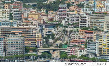 Monaco church Sainte Devote bridge principality mountain city state timelapse. Monaco church Sainte Devote bridge principality mountain city state timelapse. 135863351