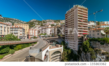 Monte Carlo Railway Station Gare de Monaco timelapse, Principality of Monaco. 135863362