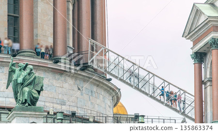 The top of Saint Isaac's Cathedral timelapse in Saint-Petersburg, Russia. The top of Saint Isaac's Cathedral timelapse in Saint-Petersburg, Russia. 135863374