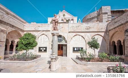 The Church of the Nativity of Jesus Christ timelapse hyperlapse. Palestin. The city of Bethlehem. The Church of the Nativity of Jesus Christ timelapse hyperlapse. Palestin. The city of Bethlehem. 135863766