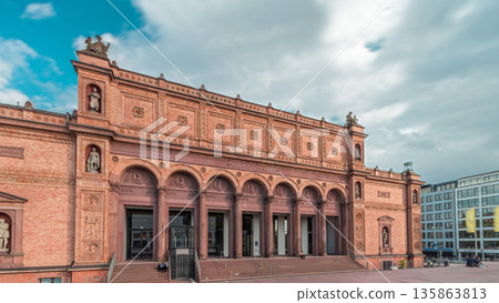 The Hamburger Kunsthalle timelapse hyperlapse, an art museum in Hamburg, Germany 135863813