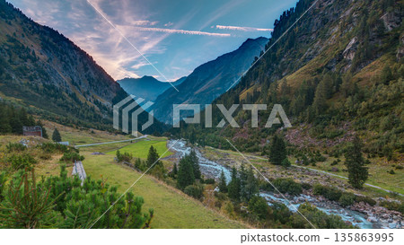 Sunrise in the Alps timelapse with impressive light and clouds. Tyrol, Austria. Sunrise in the Alps timelapse with impressive light and clouds. Tyrol, Austria. 135863995