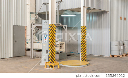 Electrical mill machinery and elevator for the production of seeds timelapse. Grain equipment. 135864012