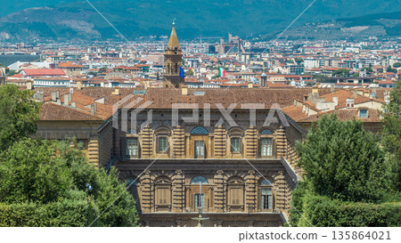 The Boboli Gardens park timelapse, Fountain of Neptune and a distant view on The Palazzo Pitti, in Florence, Italy. The Boboli Gardens park timelapse, Fountain of Neptune and a distant view on The Palazzo Pitti, in Florence, Italy. 135864021
