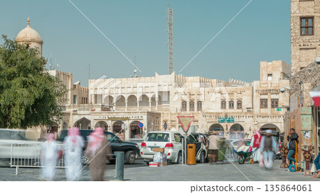 Souq Waqif timelapse in Doha, Qatar. Souq Waqif timelapse in Doha, Qatar. 135864061