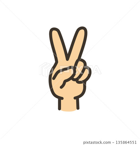 Peace sign hand illustration Peace sign hand illustration 135864551