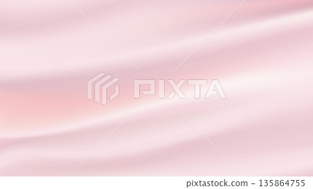 春意盎然的粉紅色垂幔背景：使用網格函數的絲綢向量紋理 135864755