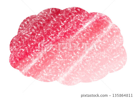 Red cloud-shaped pastel frame 135864811