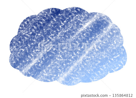 Blue cloud-shaped pastel frame 135864812