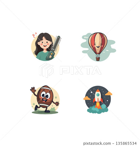 A delightful collection of cartoon characters, perfect for adding charm to any project. Includes a variety of fun and whimsical designs. A delightful collection of cartoon characters, perfect for adding charm to any project. Includes a variety of fun and whimsical designs. 135865534