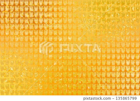 金色閃耀的韓國（大韓民國）貨幣符號“韓元”圖案背景材料 135865799