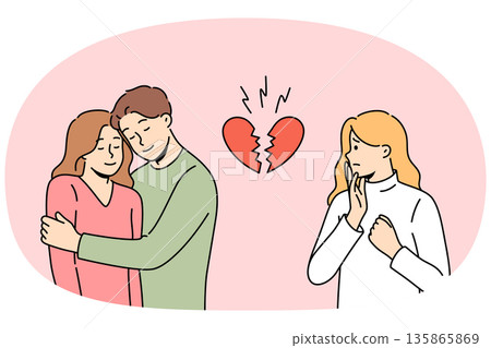 Love triangle between woman upset because of boyfriend who was accused of cheating Love triangle between woman upset because of boyfriend who was accused of cheating 135865869