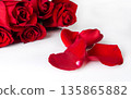 Red roses on white background 135865882