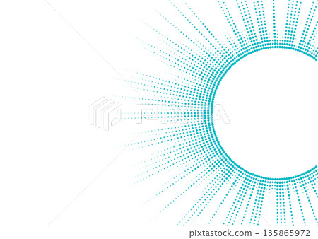 Blue minimal geometric halftone dotted lines pattern, abstract background 135865972