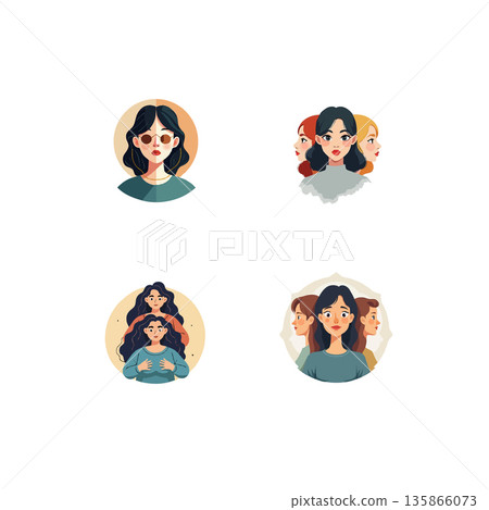 A collection of cute cartoon illustrations showcasing various hobbies and interests, perfect for educational or creative projects. 135866073